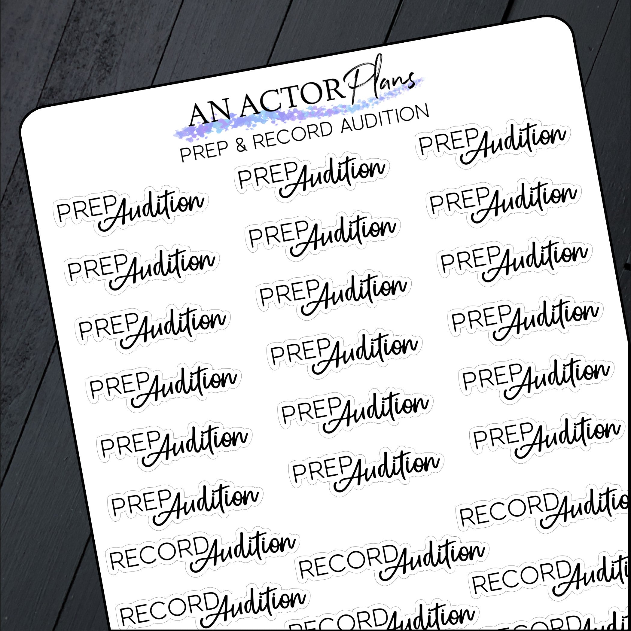 Prep And Record Audition Sticker Sheet An Actor Plans